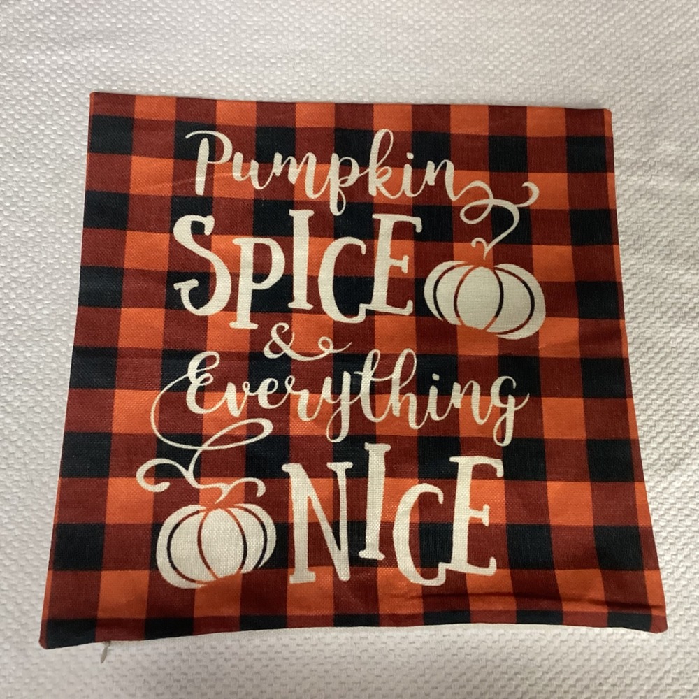 Pillow Cover Black Orange Cream Pumpkin Spice & Everything Nice Fall Decor  Home